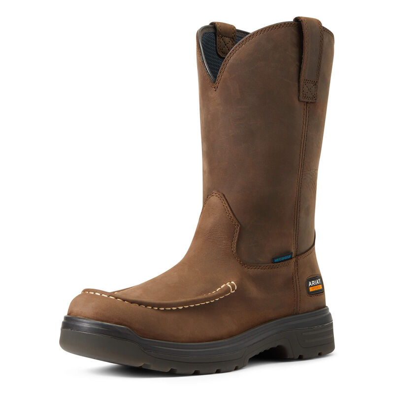 Ariat Turbo Moc Toe Waterproof - Miesten TummanRuskea Työsaappaat ( NBVQWL-983 )